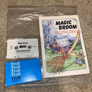Read Along Book With Cassette Magic Broom Troll Associates Vintage‎